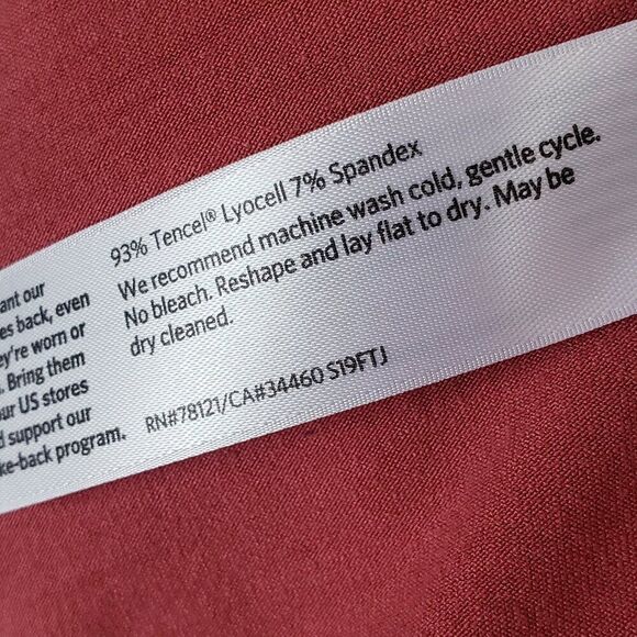 Eileen Fisher Dress Size S Pink Stretch Shift Short Sleeve Casual Lagen Look - Picture 7 of 7